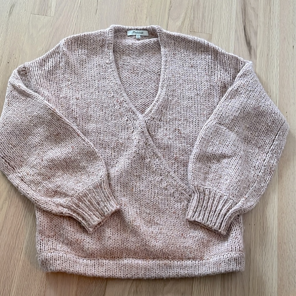 Madewell Beresford wrap front pullover sweater